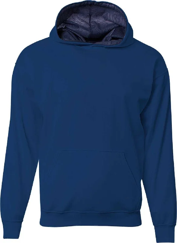 Hoodie with Sleeve Designs-A4 NB4279 Youth Sprint Hooded Sweatshirt - Navy