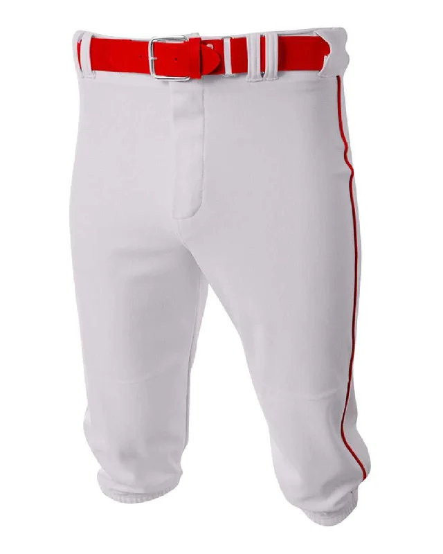 A4 NB6003 Baseball Knicker Pant - White Scarlet