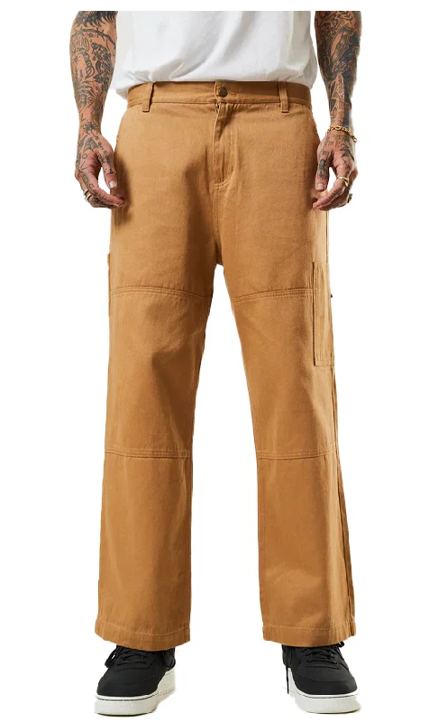 Afends Richmond Hemp Mens Baggy Pants Chestnut