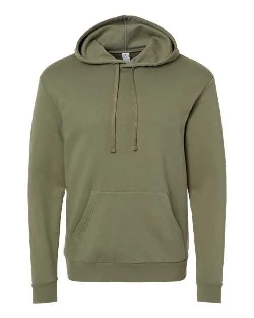 Hoodie with Logo-Alternative 8804PF Eco-Cozy Fleece Pullover Hoodie - Military