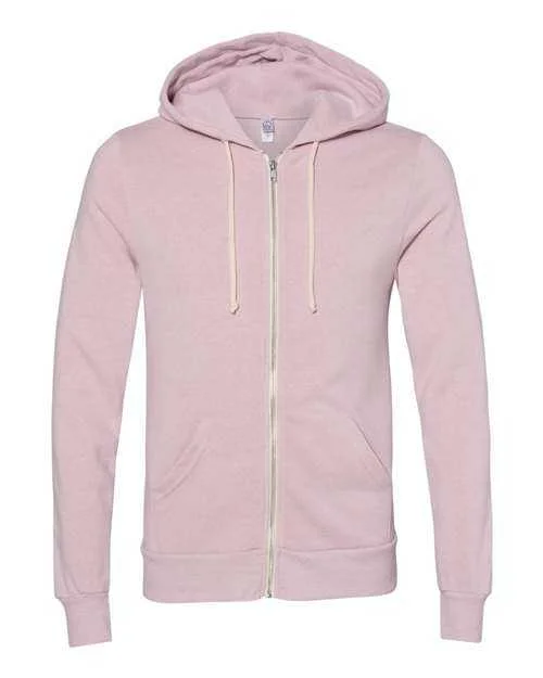 Hoodie for Winter-Alternative 9590 Rocky Eco-Fleece Full-Zip Hooded Sweatshirt - Eco Rose Quartz