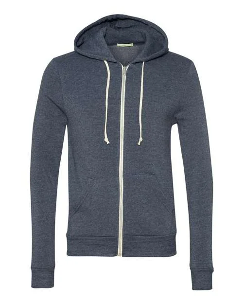 Hoodie for Pre-Workout Warm-Up-Alternative 9590 Rocky Eco-Fleece Full-Zip Hooded Sweatshirt - Eco True Navy