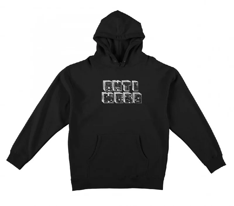 Lightweight Hoodie-Antihero Hoody Stacked - Black / White Print