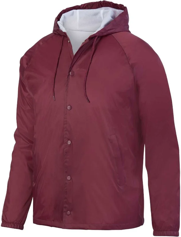 Soft Hoodie-Augusta 3102 Hooded Coach's Jacket - Maroon