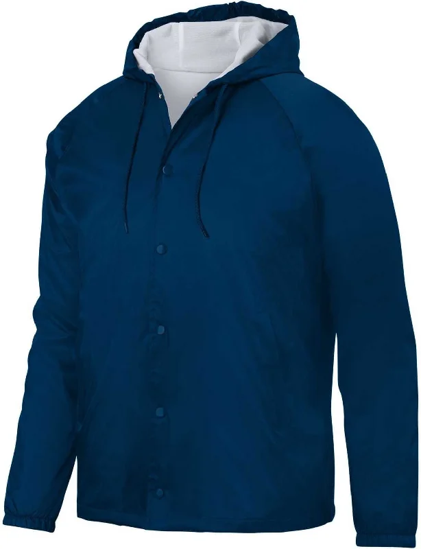 Hoodie with Kangaroo Pocket-Augusta 3102 Hooded Coach's Jacket - Navy