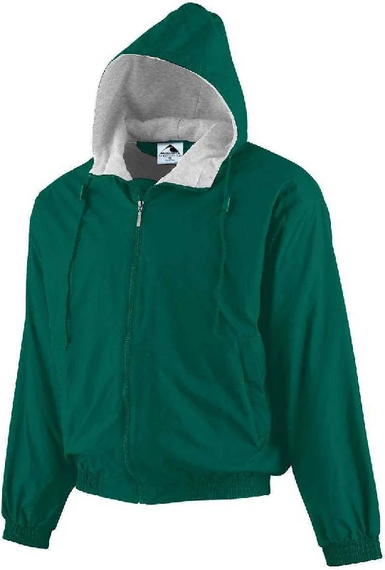 Workout Hoodie-Augusta 3280 Hooded Taffeta Jacket/Fleece Lined - Forest