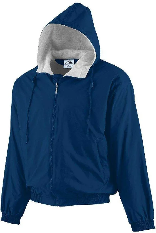 Sports Hoodie-Augusta 3280 Hooded Taffeta Jacket/Fleece Lined - Navy