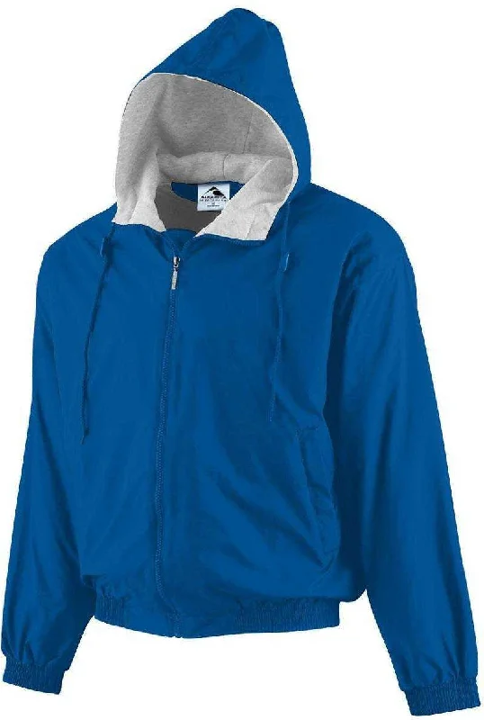 Hoodie with Logo-Augusta 3280 Hooded Taffeta Jacket/Fleece Lined - Royal