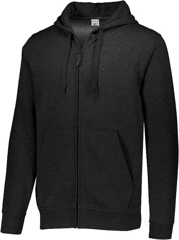 Graphic Hoodie-Augusta 5418 60/40 Fleece Full Zip Hoodie - Black