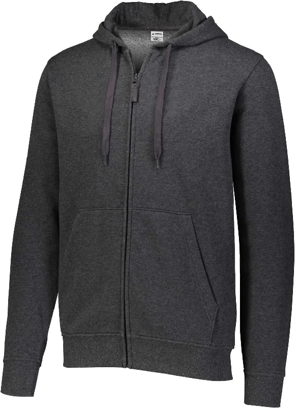 Casual Hoodie-Augusta 5418 60/40 Fleece Full Zip Hoodie - Carbon Heather