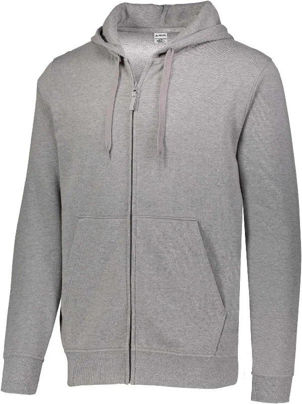 Hoodie for Winter-Augusta 5418 60/40 Fleece Full Zip Hoodie - Charcoal Heather