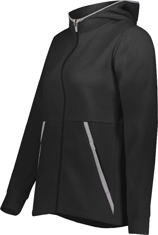 Hoodie for Cold Weather Running-Augusta 6860 Ladies Chill Fleece 2.0 Full Zip Hoodie - Black