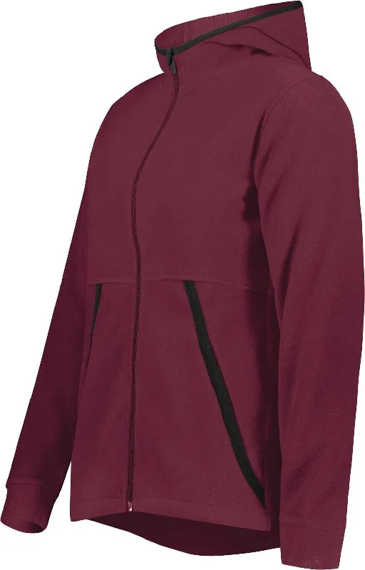 Hoodie for Camping and Hiking-Augusta 6860 Ladies Chill Fleece 2.0 Full Zip Hoodie - Maroon (Hlw)