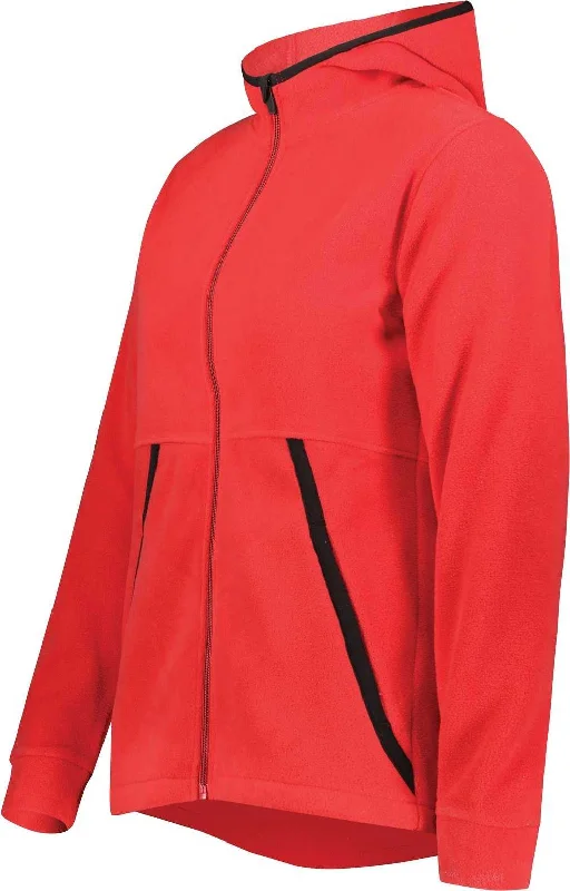 Hoodie for Easy Comfort-Augusta 6860 Ladies Chill Fleece 2.0 Full Zip Hoodie - Scarlet