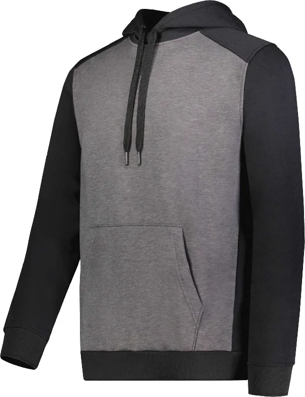 Promotional Hoodie-Augusta 6865 Three-Season Fleece Pullover Hoodie - Carbon Heather Black