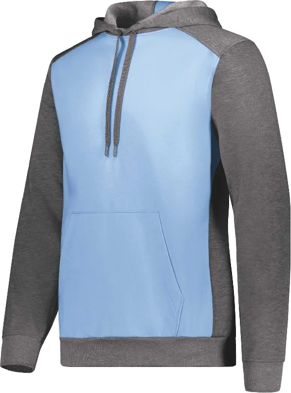 Hoodie for Company Events-Augusta 6865 Three-Season Fleece Pullover Hoodie - Columbia Blue Carbon Heather