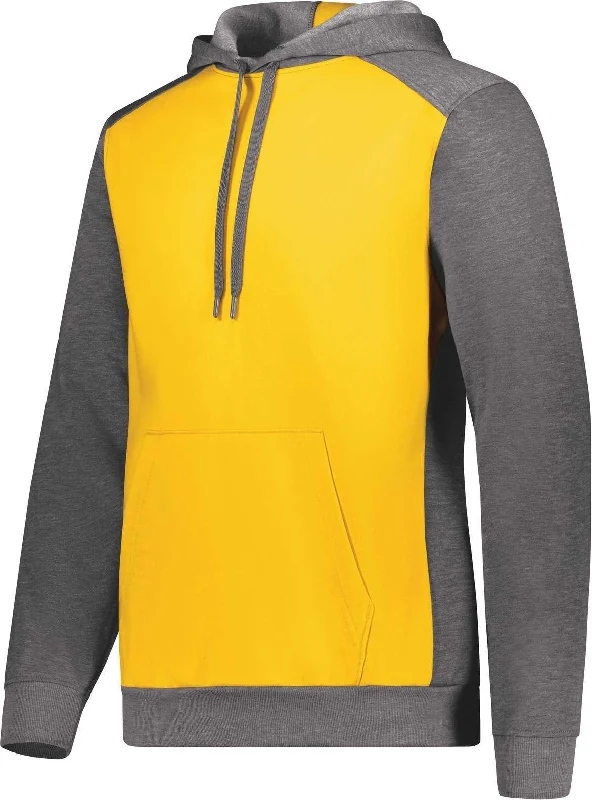 Gender-Neutral Hoodie-Augusta 6865 Three-Season Fleece Pullover Hoodie - Gold Carbon Heather