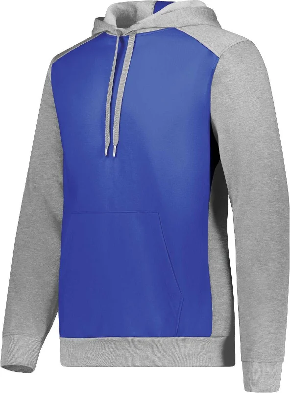 Plus Size Hoodie-Augusta 6865 Three-Season Fleece Pullover Hoodie - Royal Gray Heather