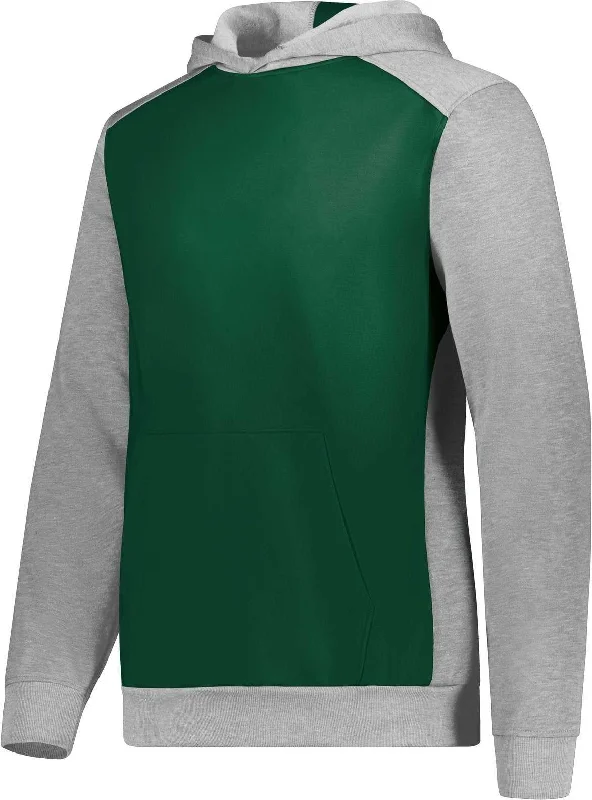 Hoodie for Fundraisers-Augusta 6866 Youth Three-Season Fleece Pullover Hoodie - Dark Green Gray Heather