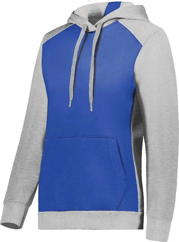 Hoodie for Weekend Getaways-Augusta 6867 Ladies Three-Season Fleece Pullover Hoodie - Royal Gray Heather