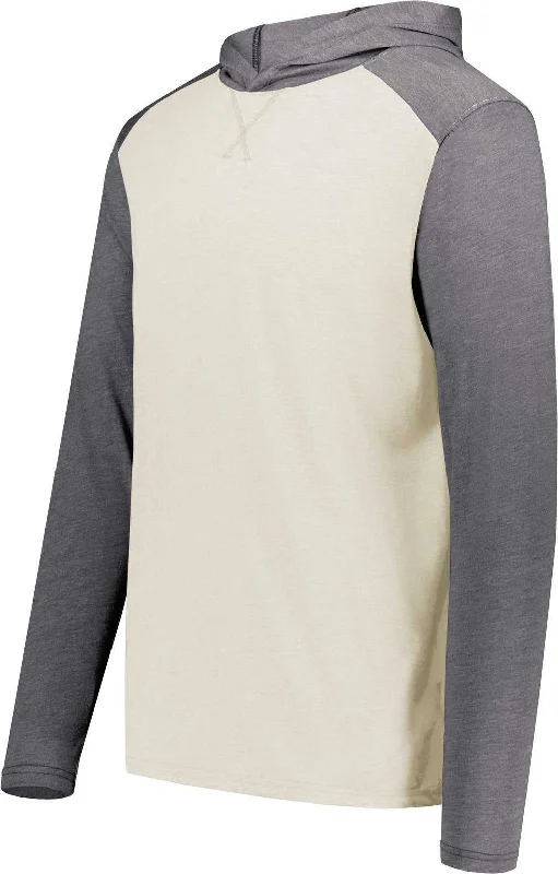 Hoodie for Snow Days-Augusta 6884 Gameday Vintage Hoodie - Birch Carbon Heather