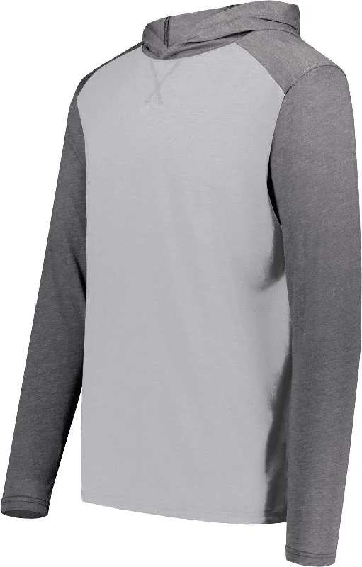 Hoodie with Warm Fleece Lining-Augusta 6884 Gameday Vintage Hoodie - Gray Heather Carbon Heather