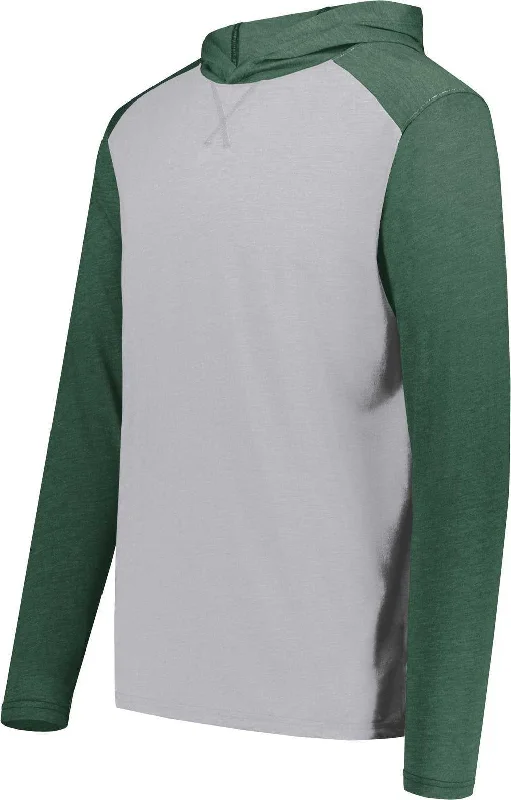 Hoodie for Breezy Days-Augusta 6884 Gameday Vintage Hoodie - Gray Heather Dark Green Heather