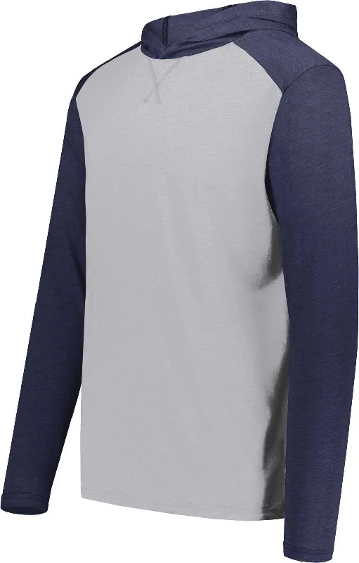 Hoodie for Cold Mornings-Augusta 6884 Gameday Vintage Hoodie - Gray Heather Navy Heather