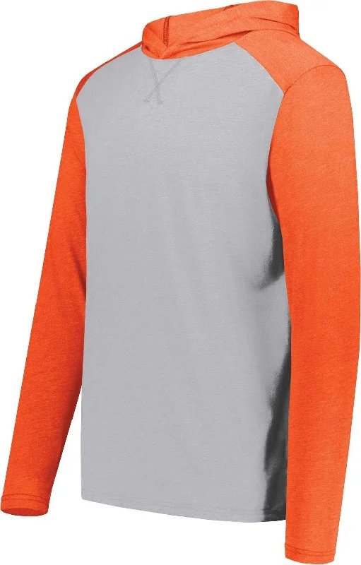 Fashionable Hoodie for Men-Augusta 6884 Gameday Vintage Hoodie - Gray Heather Orange Heather