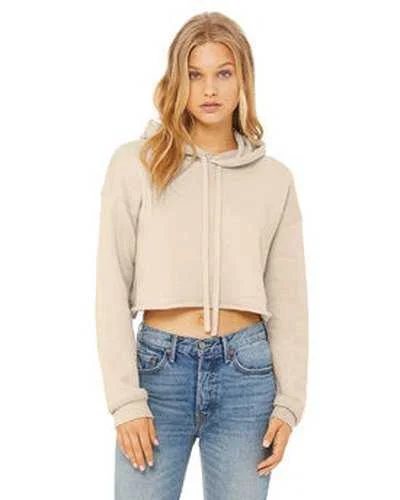 Retro Hoodie-Bella + Canvas B7502 Ladies' Cropped Fleece Hoodie - Heather Dust