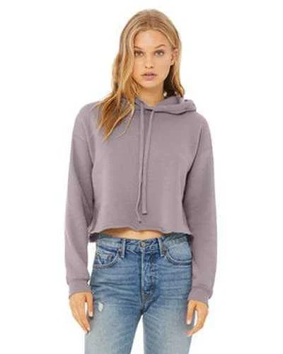 Hoodie with Warm Lining-Bella + Canvas B7502 Ladies' Cropped Fleece Hoodie - Storm