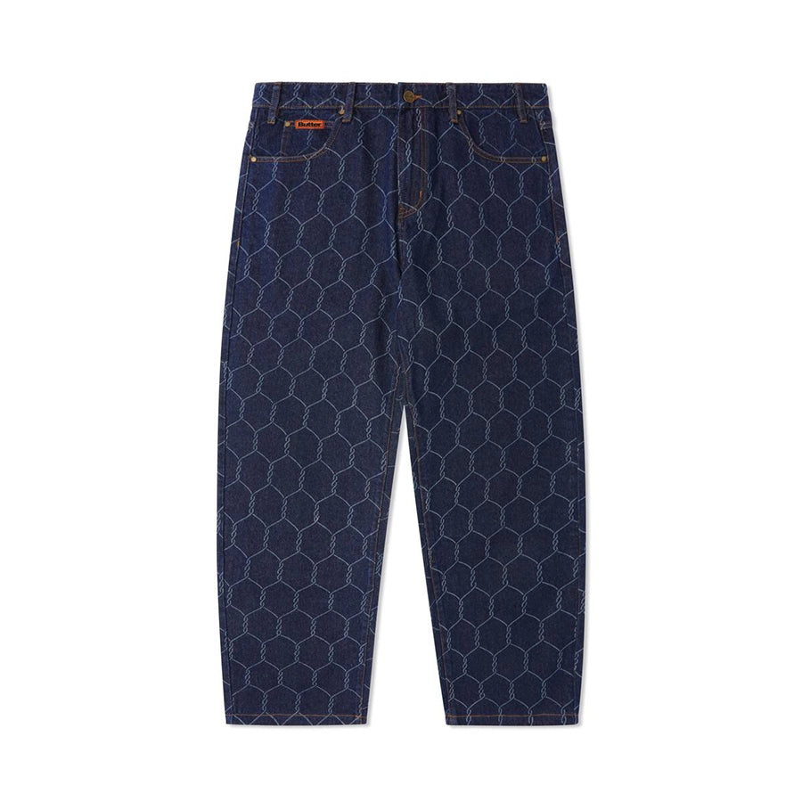 Butter Chain Link Denim Jeans, Dark Indigo