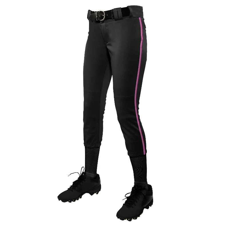 Champro BP11P Tournament with Pipe Softball Pant - Black Pink