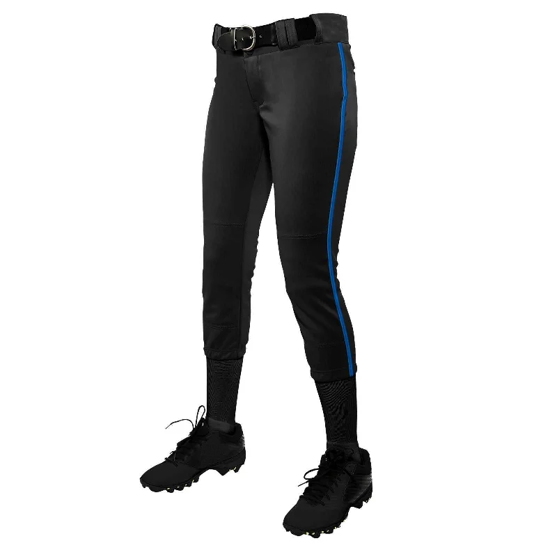 Champro BP11P Tournament with Pipe Softball Pant - Black Royal