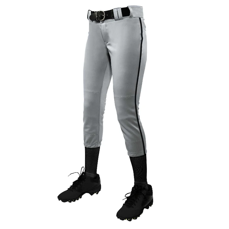 Champro BP11P Tournament with Pipe Softball Pant - Gray Black