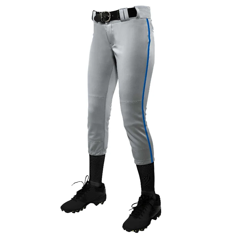 Champro BP11P Tournament with Pipe Softball Pant - Gray Royal