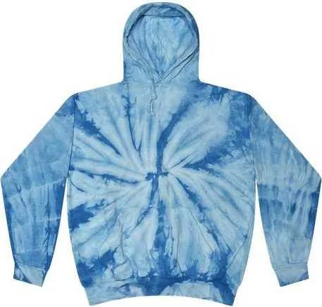 Matching Hoodie-Colortone 8777 Tie-Dyed Hooded Sweatshirt - Spider Baby Blue