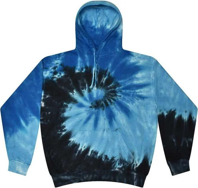 Hoodie with Sleeve Designs-Colortone 8777Y Youth Tie-Dyed Hooded Sweatshirt - Blue Ocean