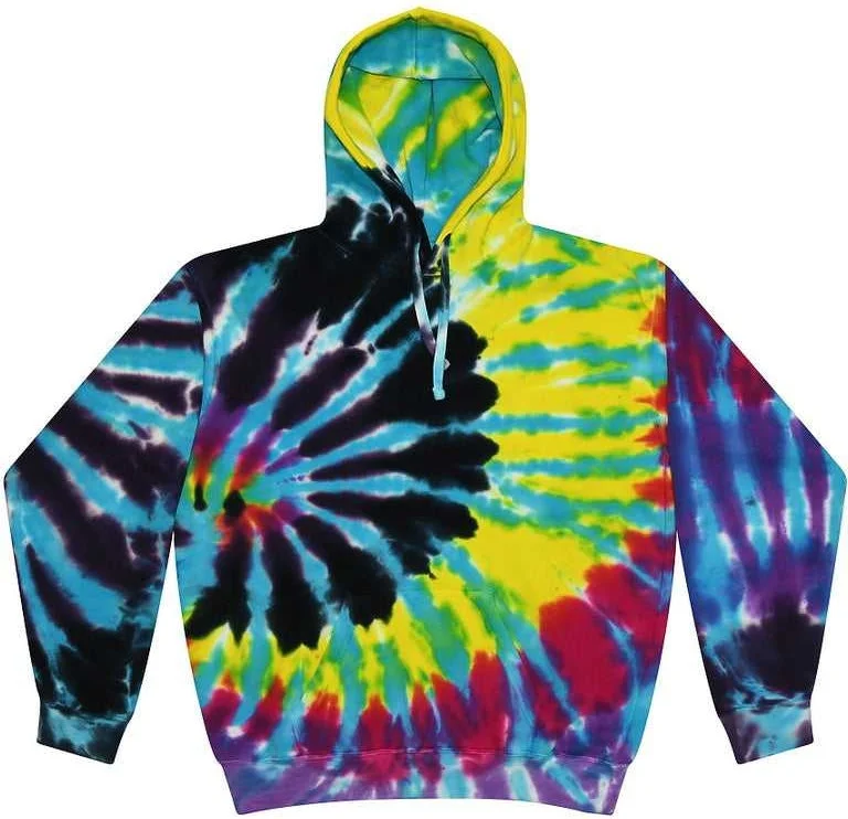 Hoodie with Bold Designs-Colortone 8777Y Youth Tie-Dyed Hooded Sweatshirt - Flashback