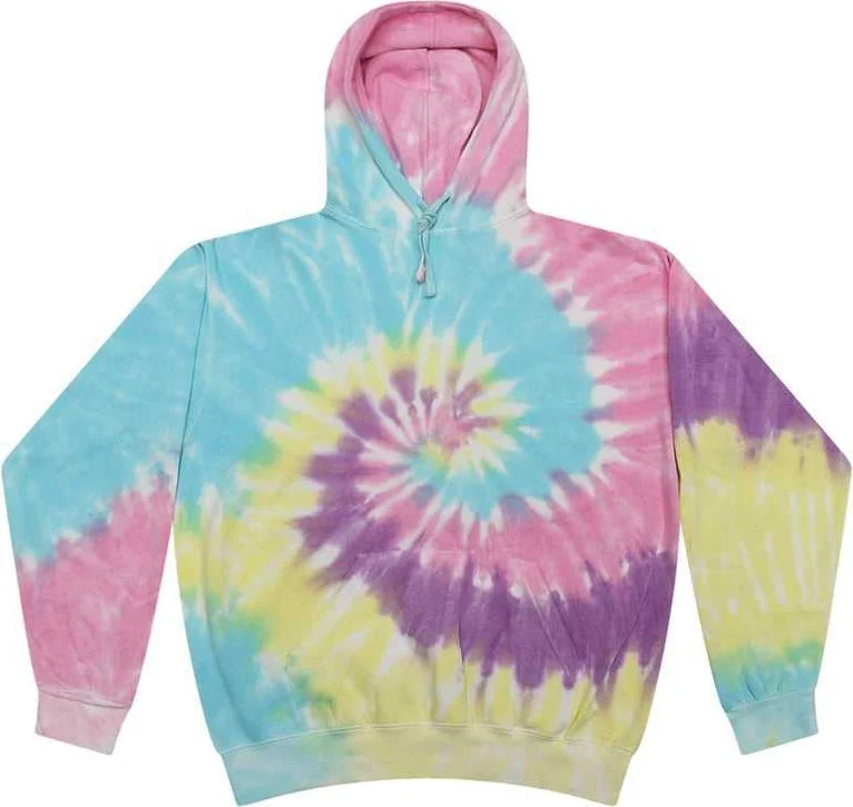 Hoodie with Subtle Designs-Colortone 8777Y Youth Tie-Dyed Hooded Sweatshirt - Jellybean