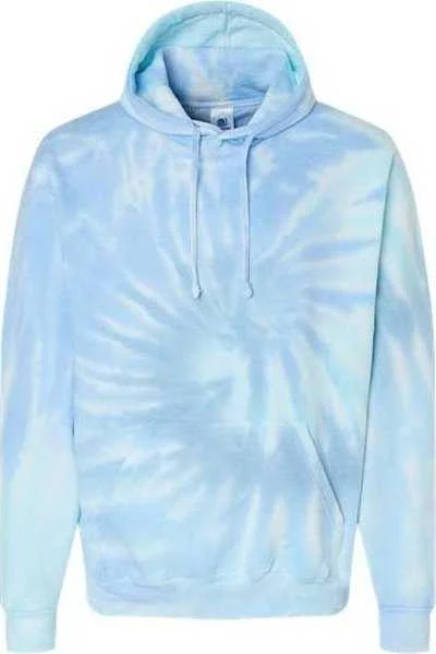 Hoodie for New Year’s Eve-Colortone 8777Y Youth Tie-Dyed Hooded Sweatshirt - Lagoon