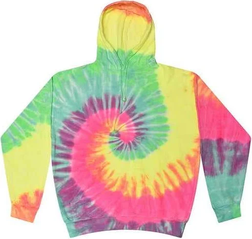 Hoodie for Friends-Colortone 8777Y Youth Tie-Dyed Hooded Sweatshirt - Minty Rainbow