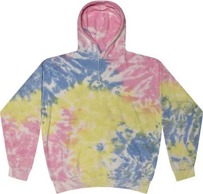 Hoodie with Dark Colors-Colortone 8777Y Youth Tie-Dyed Hooded Sweatshirt - Sherbet