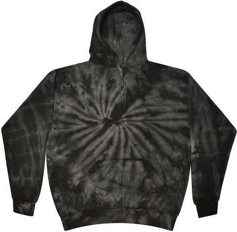 Personalized Family Hoodie-Colortone 8777Y Youth Tie-Dyed Hooded Sweatshirt - Spider Black