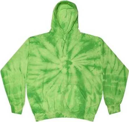 Hoodie for Mother’s Day-Colortone 8777Y Youth Tie-Dyed Hooded Sweatshirt - Spider Lime