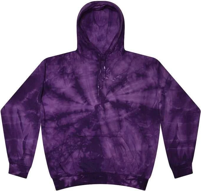 Hoodie with Inspirational Quote-Colortone 8777Y Youth Tie-Dyed Hooded Sweatshirt - Spider Purple