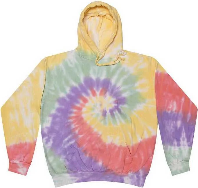 Trendy Hoodie for Women-Colortone 8777Y Youth Tie-Dyed Hooded Sweatshirt - Zen Rainbow