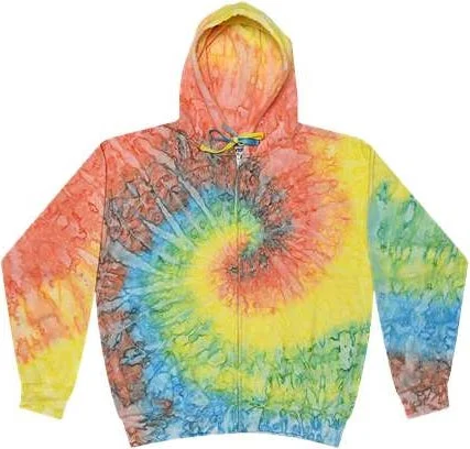 Hoodie for Game Day-Colortone 8888 Tie-Dyed Full-Zip Hooded Sweatshirt - Mykonos