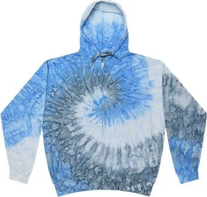 Hoodie for Music Lovers-Colortone 8888 Tie-Dyed Full-Zip Hooded Sweatshirt - Santorini