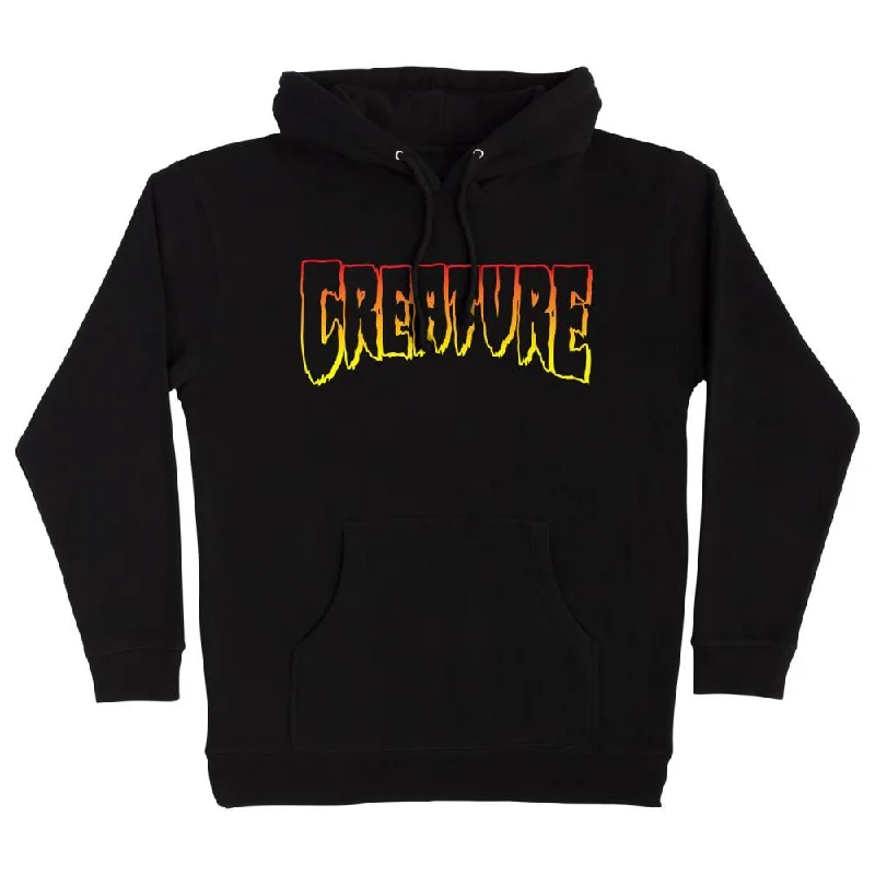 Comfortable Hoodie-Creature Hoody Logo Outline - Black / Red